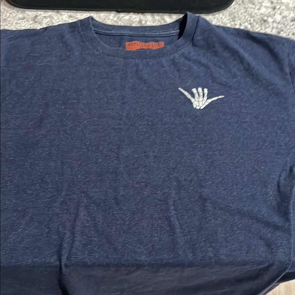 All Saints Men's Navy Blue T-Shirt